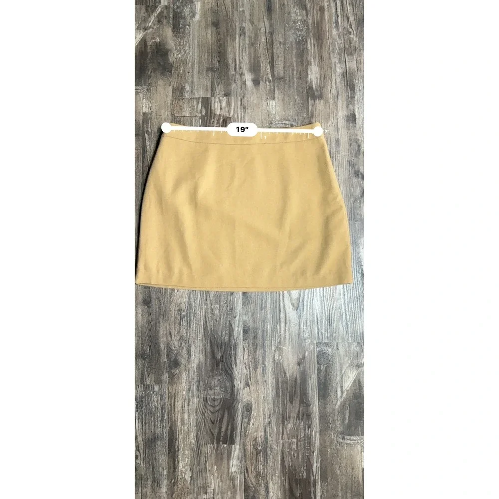 Nine West Women XXL Camel Tan Wool Blend Fall Textured Business Mini Skirt
